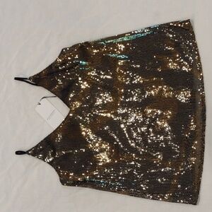 Scotch & Soda Gold Sequin Tank Top NWT Size XS
